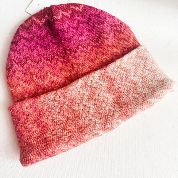 Missoni PInk Red Orange Wool Blend Hat OS - Picture 6 of 10